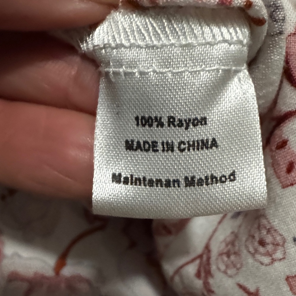 Merokeety Skirt-Rayon-Boho Chic-Floral-Sz S-Reds/White-EUC-Like New - Picture 14 of 14